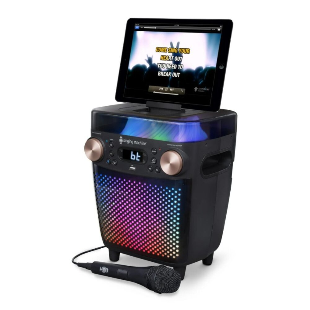 New Karaoke Singing Machine Portable Bluetooth Speaker Microphone Light Show Par - Picture 6 of 16